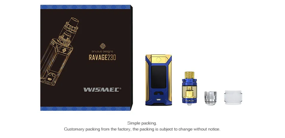 WISMEC SINUOUS RAVAGE230 200W TC Kit with GNOME King