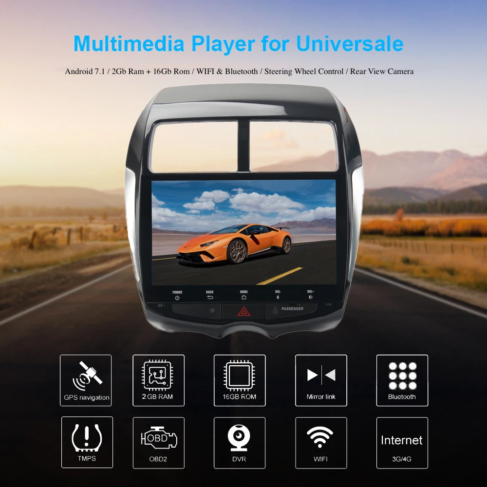 

Radio android 8.1 GPS Navi for Mitsubishi ASX RVR 2010+ Outlander sport autoradio navigation head unit multimedia stereo 2Gb Ram