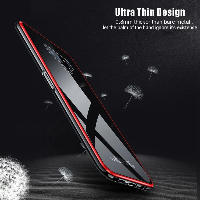 

for Samsung Galaxy Note 9 Case Plating PC Metal Bumper Tempered Glass Back Cover for Samsung Note9 Capa Transparent Mirror Coque