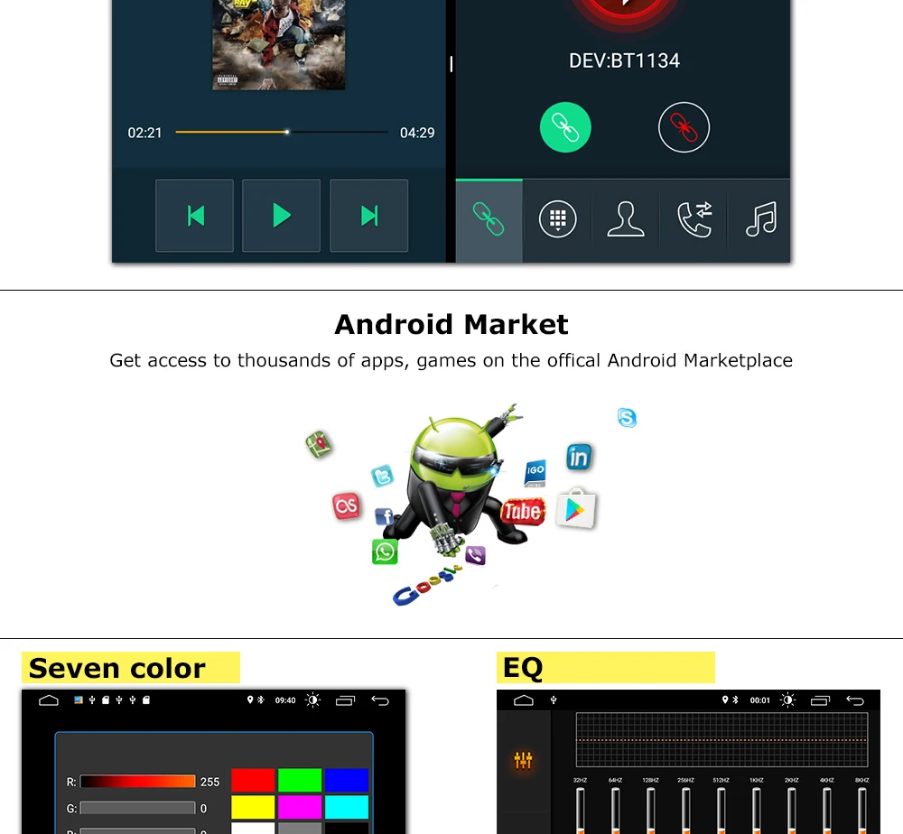 Excellent Android 9.0 Car Audio Stereo Player For Land Rover/Freelander 2 2007-2012 Wifi Radio FM Quad Cores Radio HDMI Multimedia GPS 12