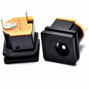 

100pcs DC socket adapter square panel mount / DC-015 5.5MM-2.1MM power socket connector / DC 5.5MM * 2.1MM jack interfaces