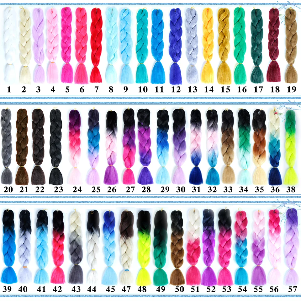 Shangke Pink Purple Blue Blonde Color Synthetic Jumbo Braids Ombre
