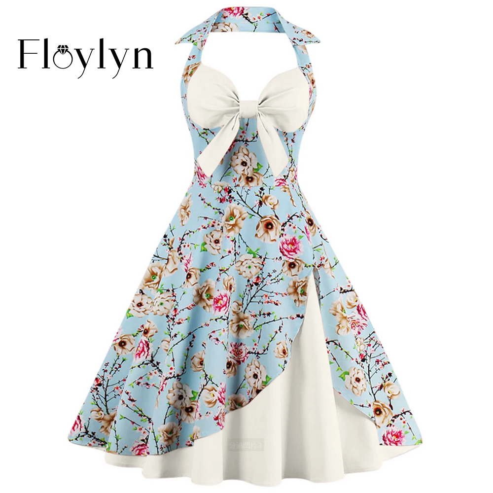 Floylyn New Women Vintage Dress Plus Size Ball Gown Floral Print Pin Up Summer Dress 60s Rockabilly Party Swing Feminino Vestido plus-floral-dress : image Floylyn New Women Vintage Dress Plus Size Ball Gown Floral Print Pin Up Summer Dress 60s Rockabilly Party Swing Feminino Vestido plus-floral-dress