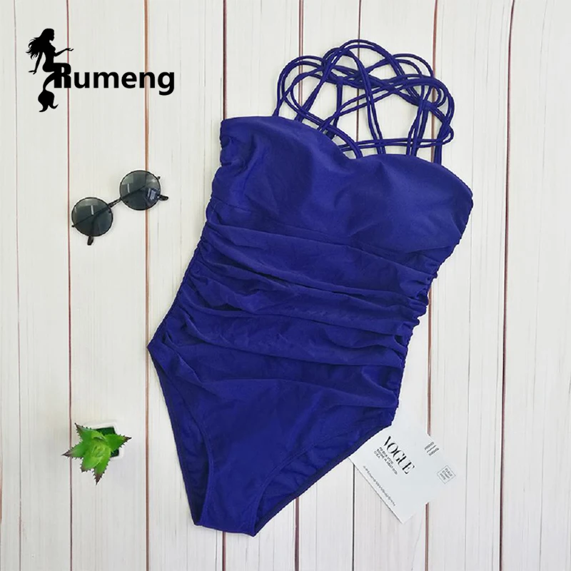 RUMENG New 2018 One-pieces Swimsuit Solid | Спорт и развлечения