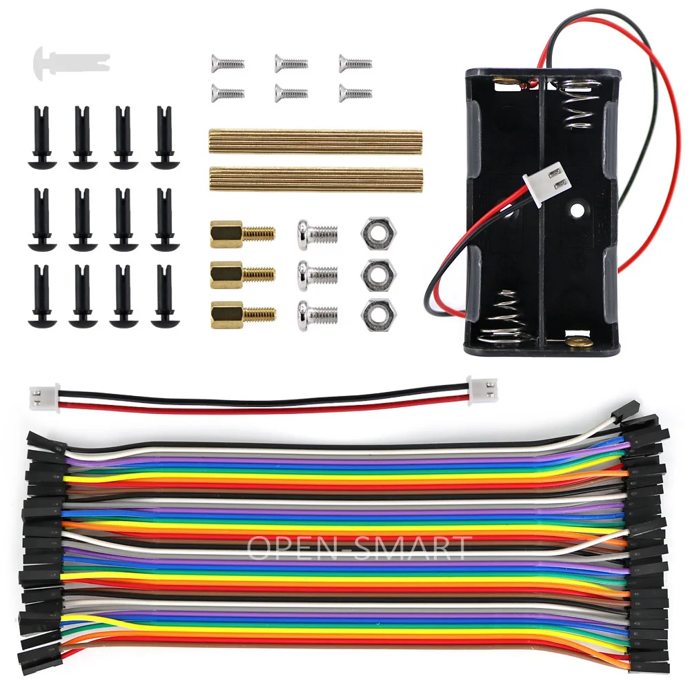 OPEN-SMART 4WD Wireless IR Remote Control Rubber Wheel Gear Motor Smart Car Kit with Tutorial for Arduino UNO R3 Nano Mega2560