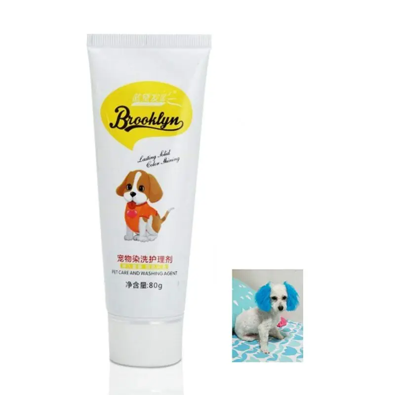 

80g Dog Hair Dye Gel Natural Healthy Coloring Cream Non-Toxic Fruit Flavour Hair Nutritional Care Bright Colors Creative Pets