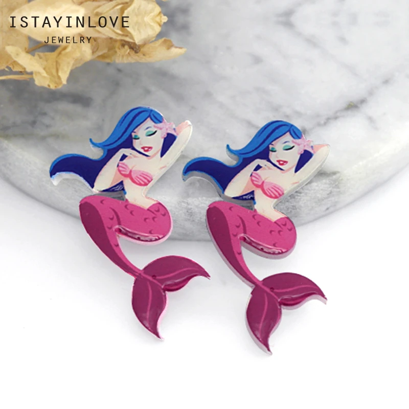 手作りジュエリーメイキング用品ビーズレーザーカットアクリル樹脂プリティマーメイド Diy ネックレスイヤリングブローチリング Ar002 2 ジュエリー用具 部品 Aliexpress