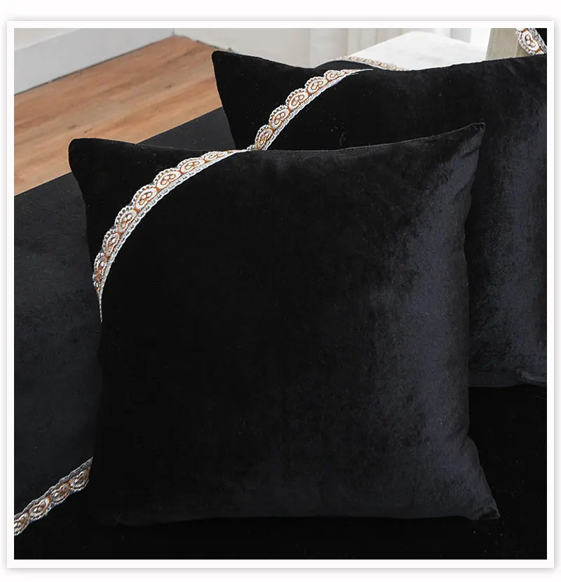 Черный, красный флисовый Бархатный Чехол для дивана, чехлы для мебели, секционные диванные чехлы для гостиной, fundas de sofa SP4879