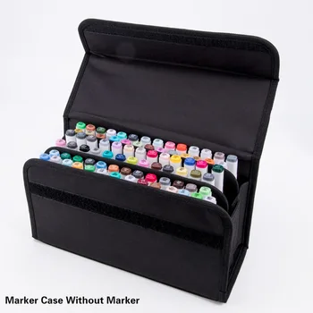 

80Holder Large Capacity Folding Marker Pen Case Canvas Art Markers Pen Storage Carrying Bag Durable Sketch Tools Organizer