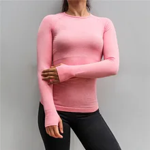 Одежда для йоги с длинными рукавами, Быстросохнущий Топ для фитнеса, спорта, тренажерного зала, тонкая и эластичная одежда для йоги, футболка, спортивная одежда для женщин, Новинка