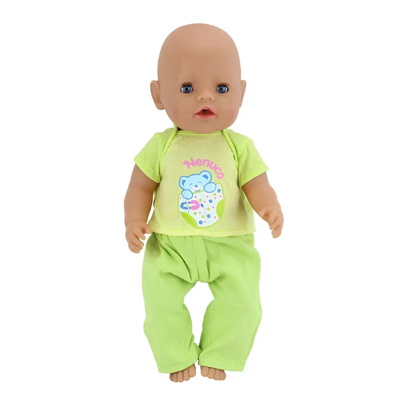 

2pcs In 1, Shirts+Pants Wear For 17 43cm Baby Doll Doll 17 Inch Doll Clothes