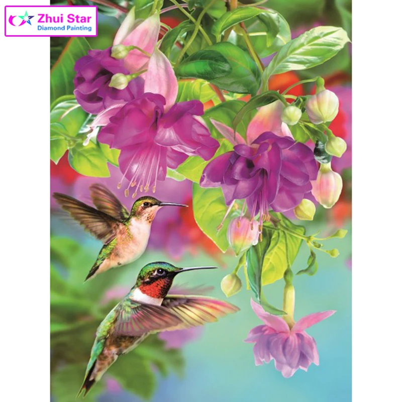 5D Diy diamond painting cross stitch &quotHummingbird&quot Full Square stone Diamond embroidery Needlework Rhinestone Mosaic Crafts | Дом и