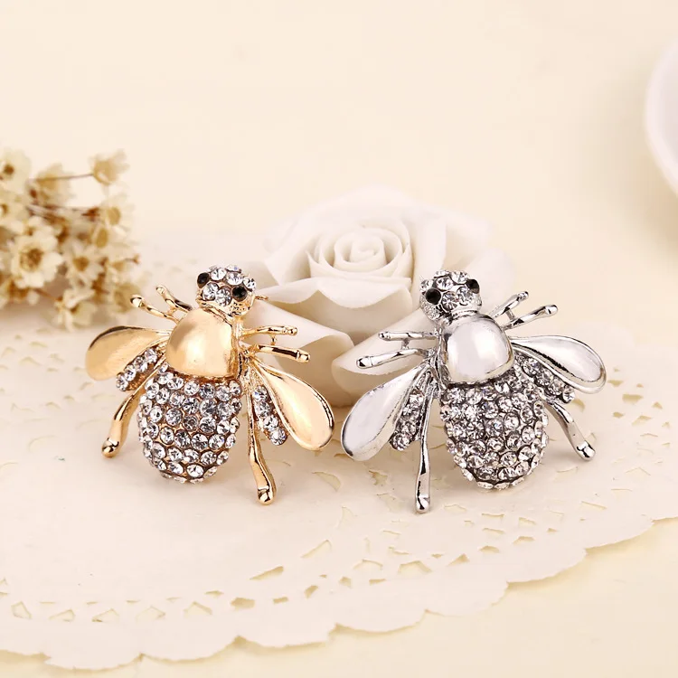 Fashion Rhinestone Brooches Jewelry Wholesale Lovely Alloy Bee Brooches ...