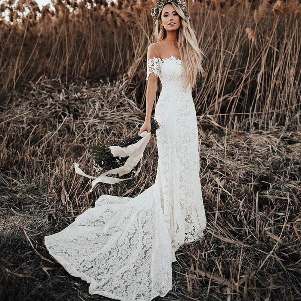 

Bbonlinedress Beach Wedding dresses 2019 Sheath Sweetheart Court Train Lace Beach Wedding Gowns Elegant Bridal Gown Party Dress