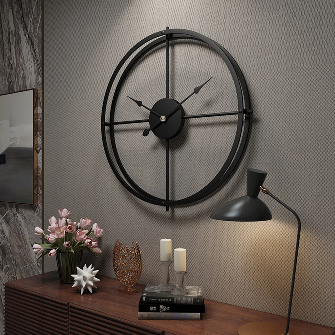 40 см/60 см ретро простые железные художественные бесшумные настенные часы домашний декор Horloge Murale Grande Taille большие настенные часы для гостиной