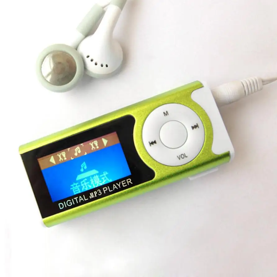 MP3 плеер Поддержка 16 Гб Micro SD TF карта USB Клип Мини светодиодный портативный ЖК-дисплей для воспроизведения музыки дропшиппинг 4 апреля