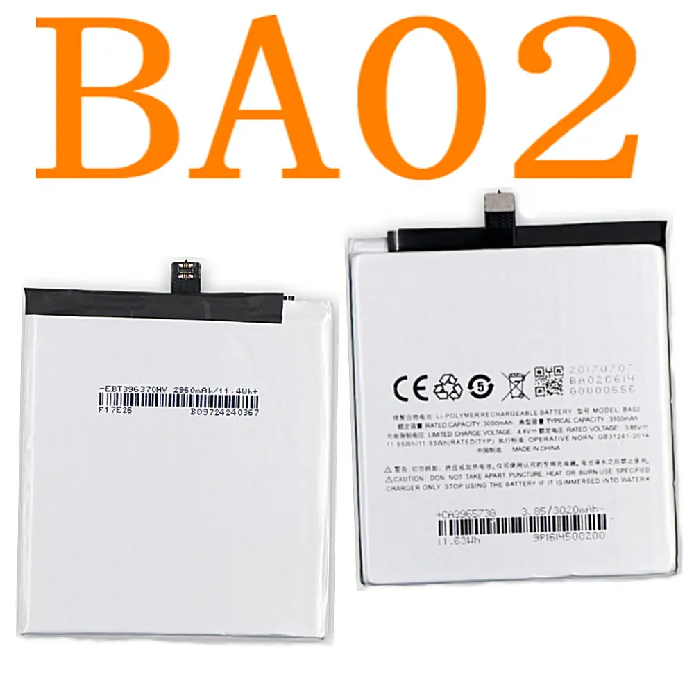 Аккумулятор BA02 3100m для смартфона Meizu Meilan M3E A680Q|Аккумуляторы мобильных телефонов| |