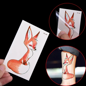 

Sexy Harajuku Fox Waterproof Temporary Tattoo For Man Woman Henna Fake Flash Tattoo Stickers Body Art