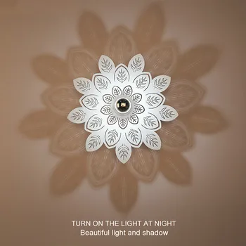 

Modern bedroom leaf shadow LED wall lamp corridor aisle light personality into the living room wrought iron wall lamp