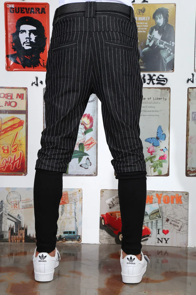 Мужская одежда Весна и осень повседневные штаны мужские в полоску штаны-шаровары луч Мужские брюки M-6XL