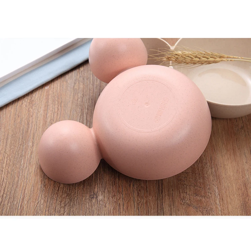 Qshare Bamboo 3PCS Baby Wheat Tableware Feeding Mickey Dishes Infant Bowl Kid Plate Food Feeding Dinnerware Set for Children Qshare Bamboo 3PCS Baby Wheat Tableware Feeding Mickey Dishes Infant Bowl Kid Plate Food Feeding Dinnerware Set for Children