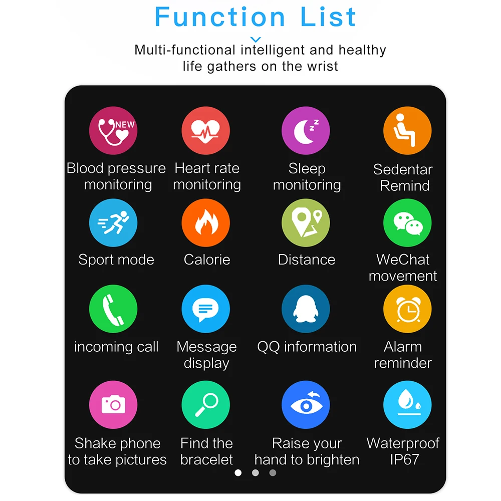 Спортивный смарт браслет большой цветной экран фитнес трекер Шагомер монитор