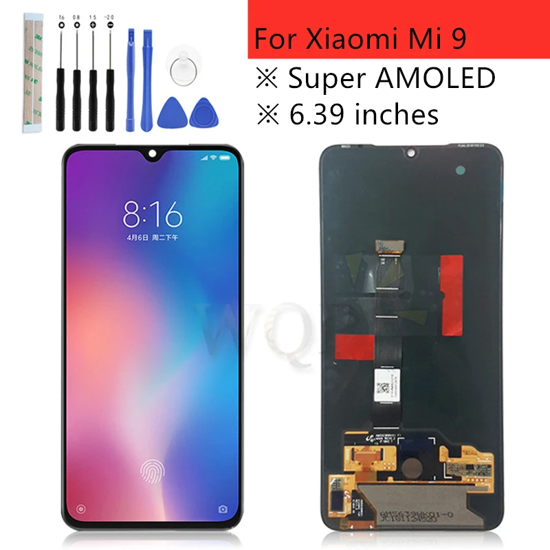 

6.39'' Super AMOLED LCD For xiaomi Mi 9 Mi9 Display xiaomi 9 LCD Display Touch ScreenDigitizer Assembly +tools
