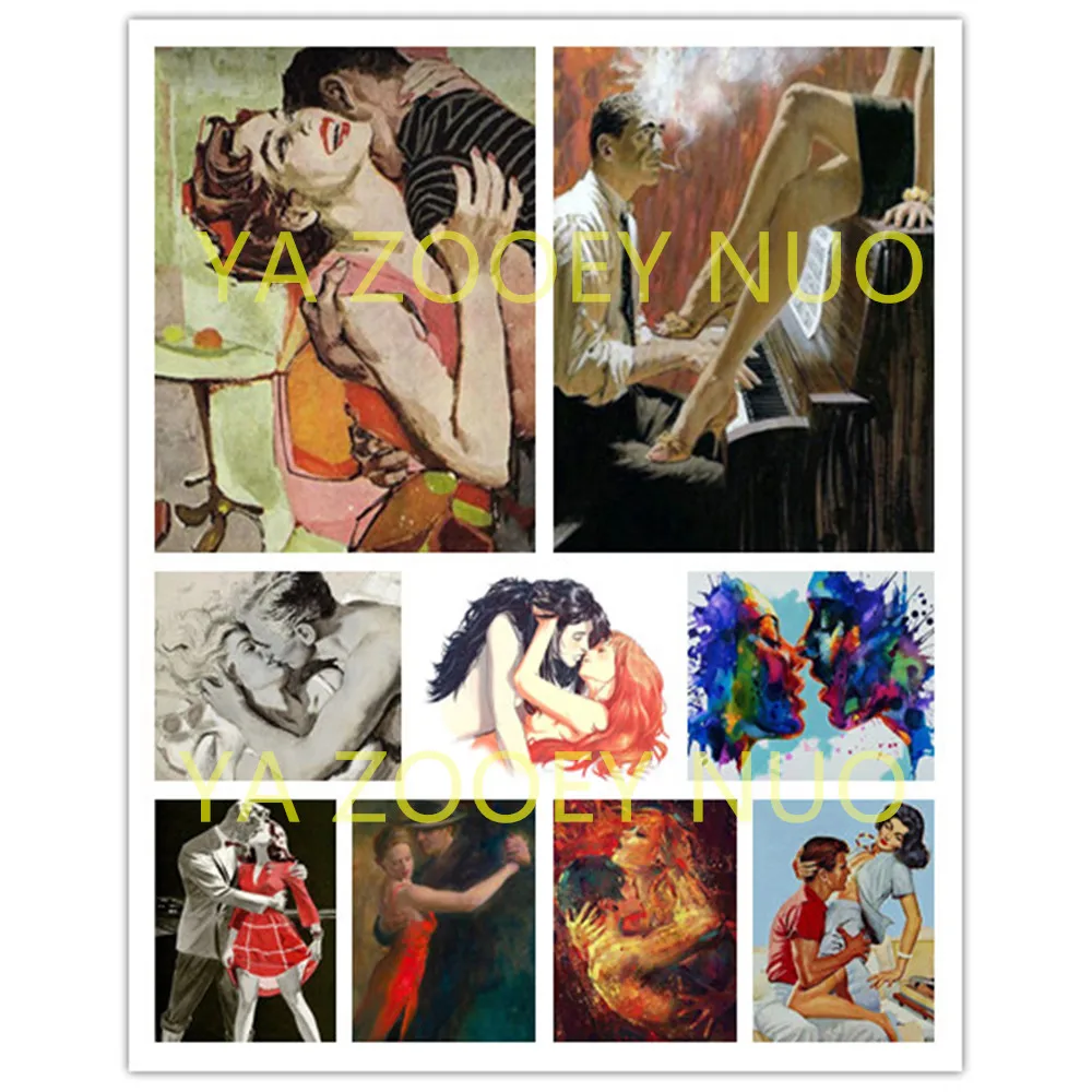 

DIY 5D Diamond Painting Sexy Lover People Square Mosaic Embroidery Rhinestone Paintings Cross Stitch Couple Handicrafts C464