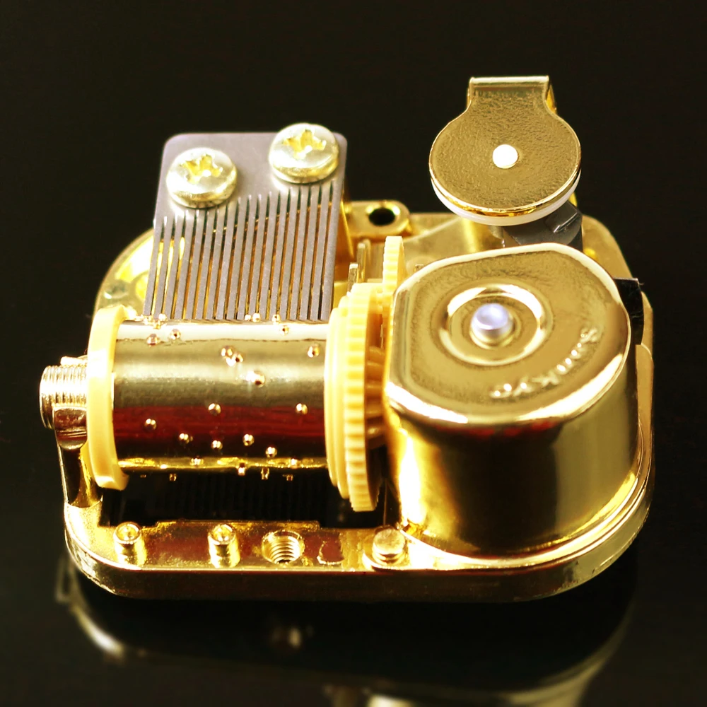 Handle Gold Clockwork Type Movements Parts DIY Music Box Music Movement Set 18 Tones Beautiful Melody Gift