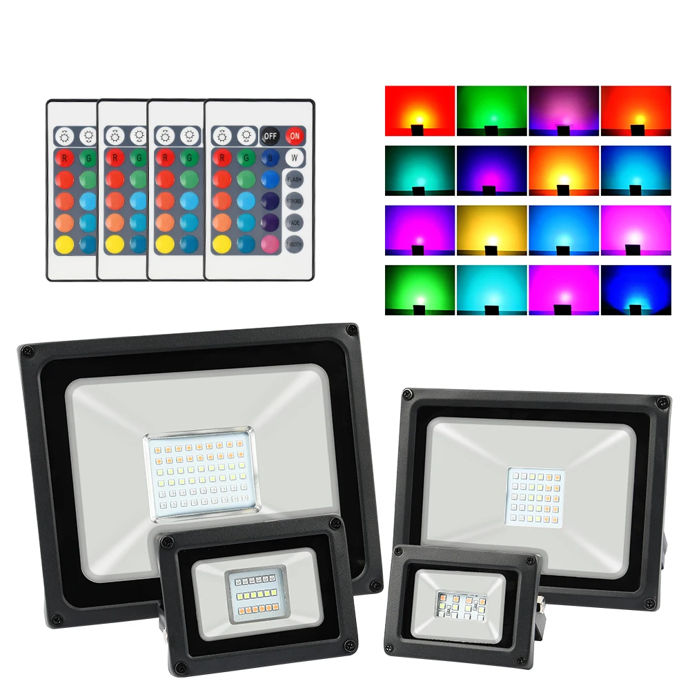 Светодиодный прожектор RGB 10 Вт 20 30 50 светодиодный светильник AC220V для наружного