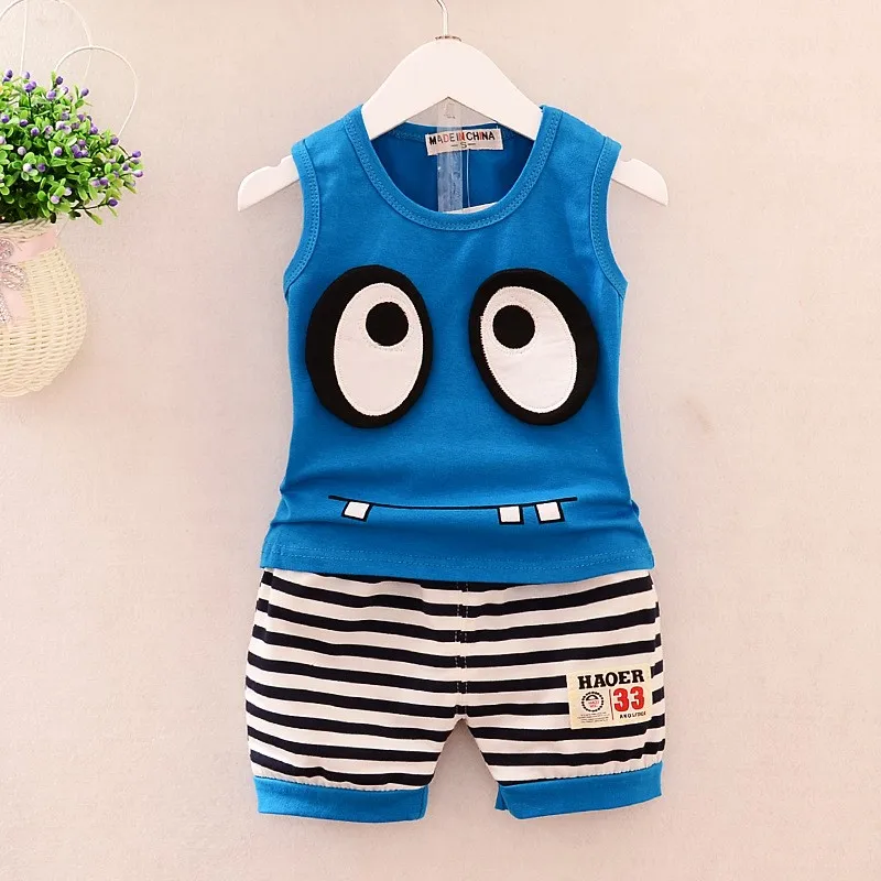 

Boys clothing sets summer kids cotton casual vest+short pants 2pcs tracksuits for baby girls children sports suits clothes