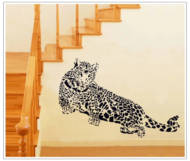 wall stickers animals New Creative Cheetah Stickers Removable Mural PVC