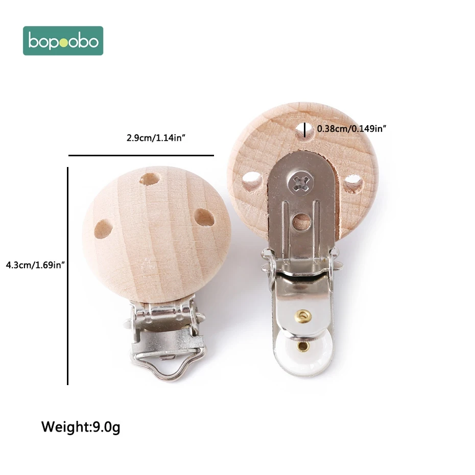 Bopoobo 5 шт. металлические деревянные детские соски зажимы держатели печать соска для младенцев застежки держатели аксессуары DIY инструмент Детские Прорезыватели - Цвет: Small Beech Clip