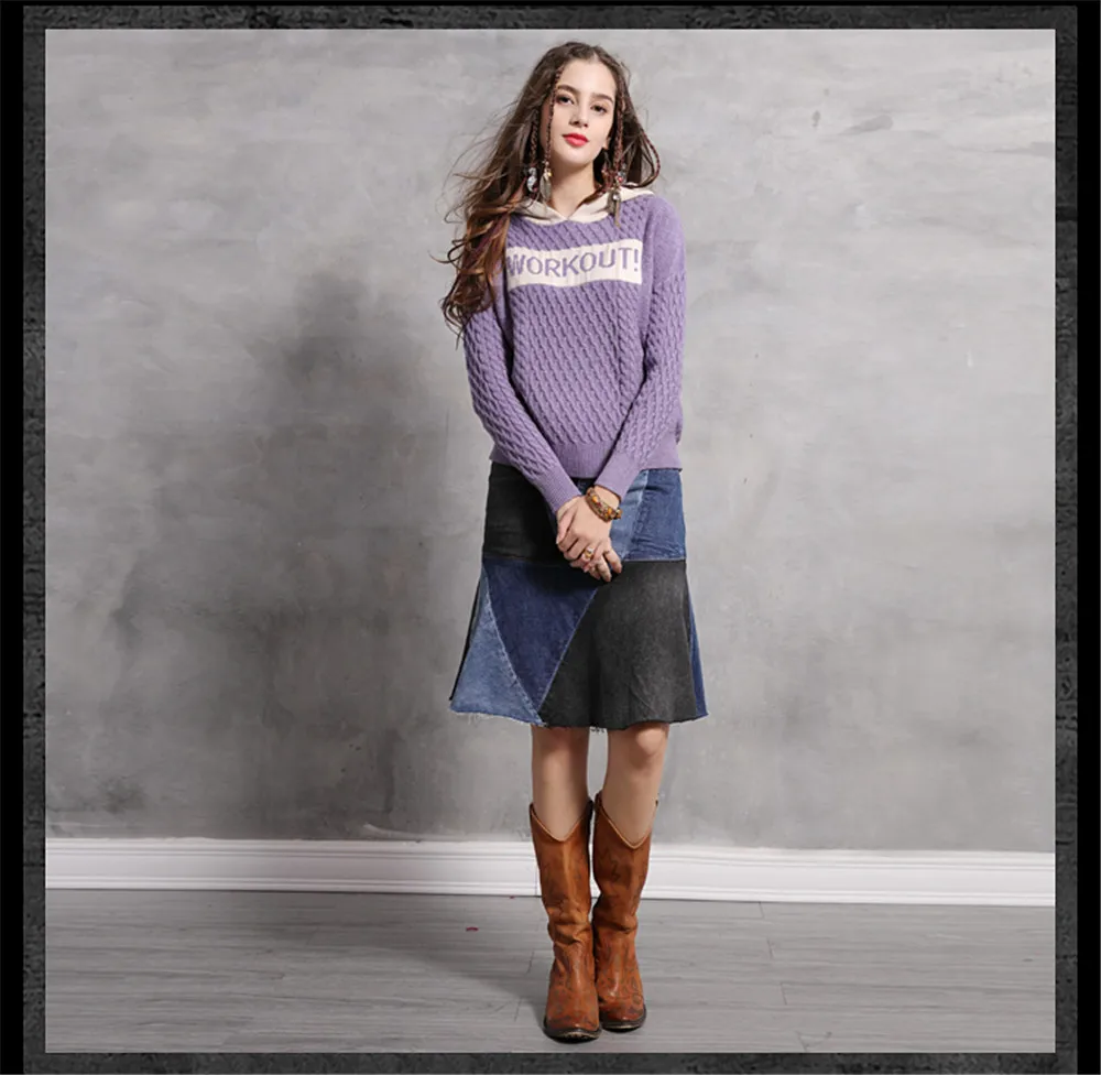 Vintage Female Knitted Hooded Sweater 2018 Winter Cotton Wool Pullover Long Sleeve Letter Skin Friendly Sweaters For Women (12)
