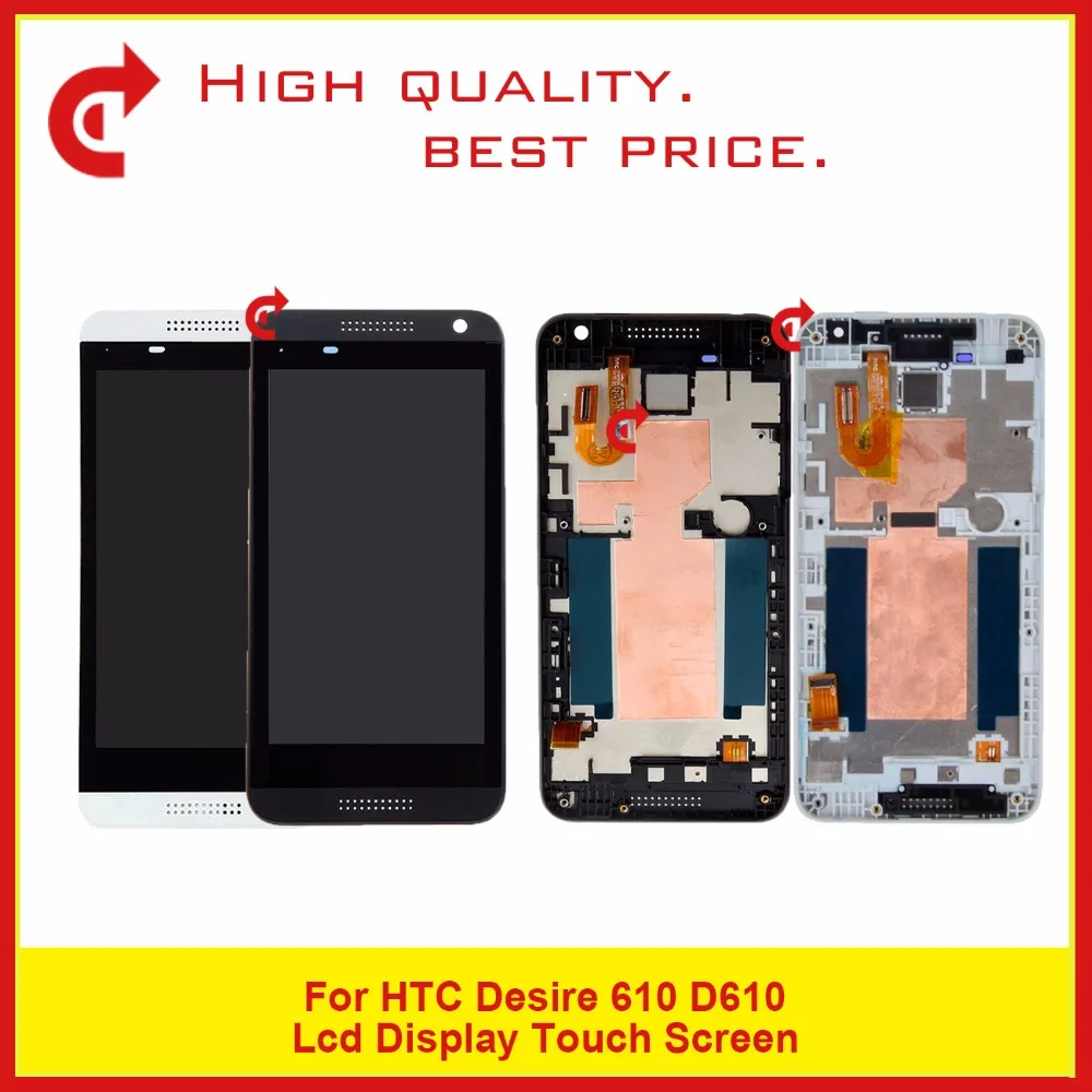 

High Quality 4.7" For HTC Desire 610 D610 LCD Display With Touch Screen Digitizer Sensor Panel With Frame Free Shipping
