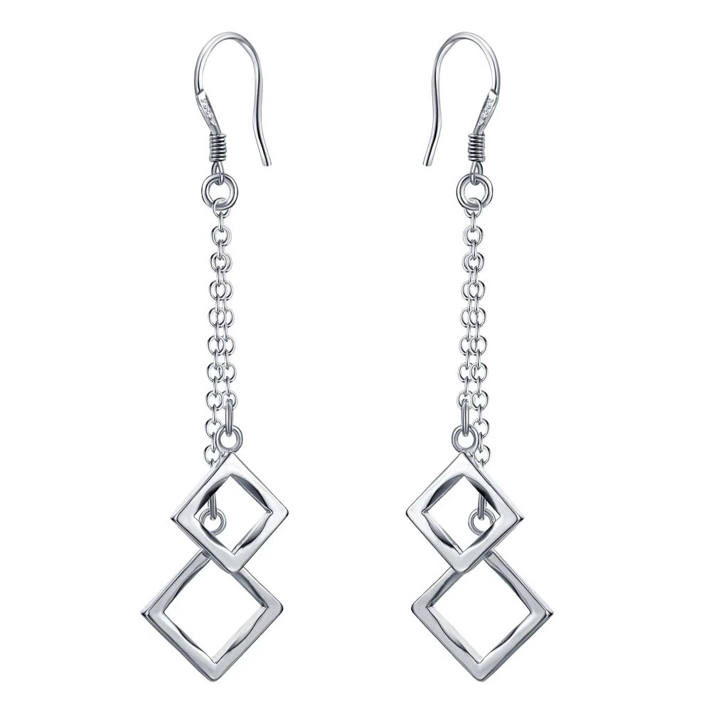 

square simple high quality free shipping Silver Earrings for women fashion jewelry earrings /GFAXXMRY KFIMYKLE
