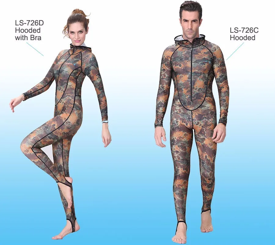camouflage scuba diving skin for adult rash guards One piece with a