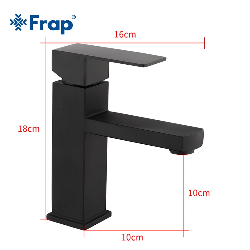 Online Frap New Square Black Bathroom Faucet Stainless Steel Basin Mixer Bathroom Accessories Tap Bathroom Sink Basin Mixer Tap Y10170