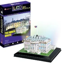 T0436 3D Пазлы Америка белый дом с базой DIY Строительные Бумажные модели детские развивающие игрушки Роскошная Подсветка Версия