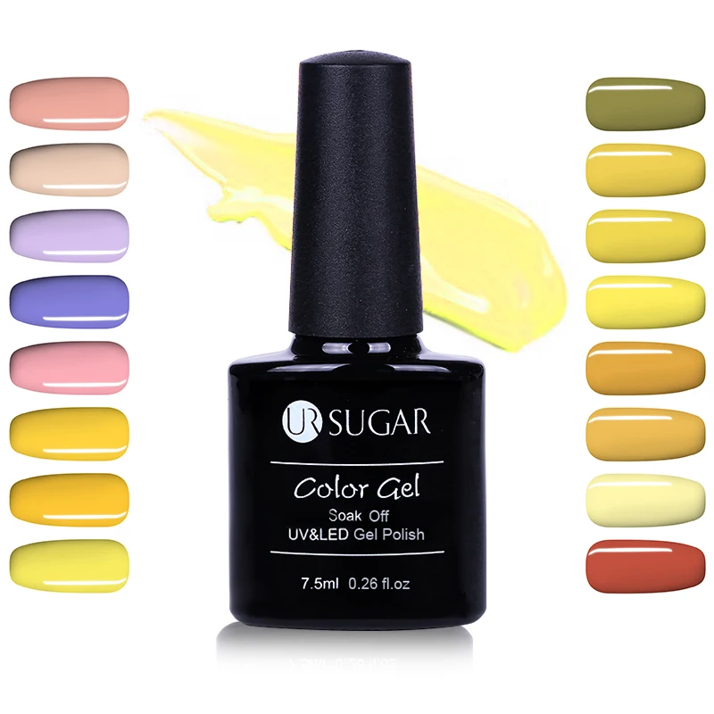 

UR SUGAR Yellow Color Series Nail Gel Polish Soak Off UV Gel Manicure Base Top Coat Semi-permanent Nail Art Gel Lacquer Varnish