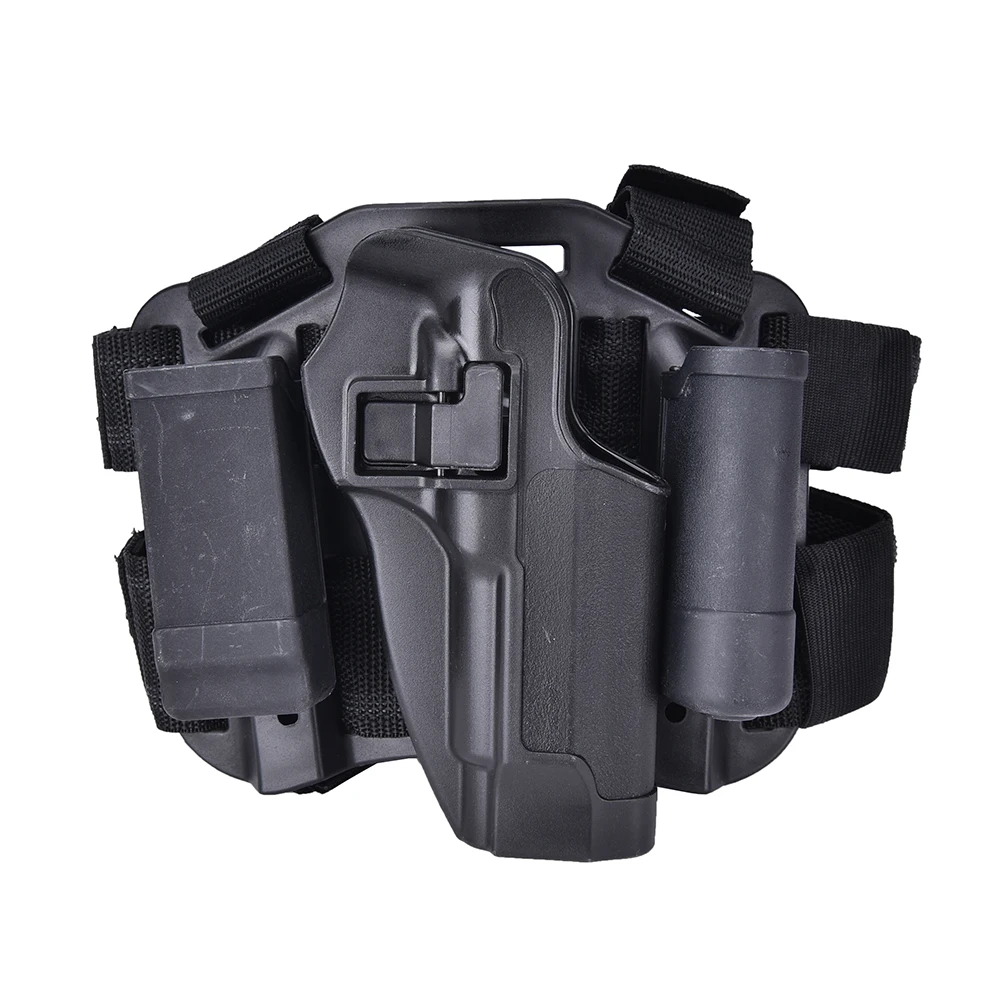 1PCS Tactical Leg Holster Left Hand Paddle Thigh Belt Drop Pistol Gun Holster w/ Magazine Torch
