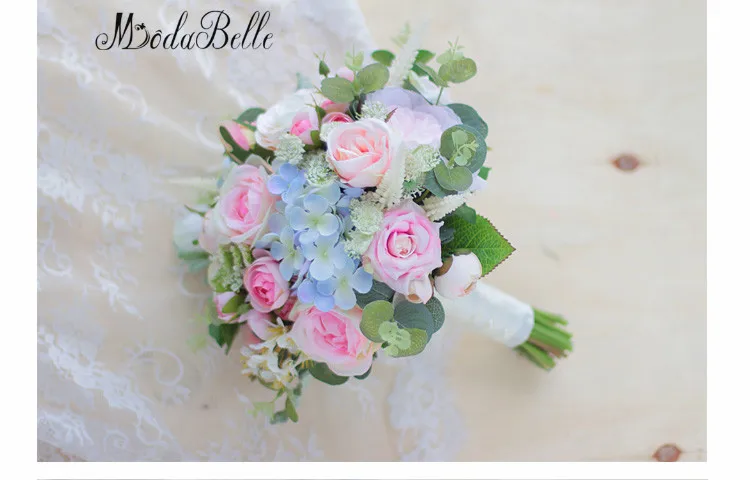 Modabelle искусственный цветок Свадебный букет Зеленый Розовый пион розы свадебный букет стилей Ramos De Novia Настоящее на ощупь
