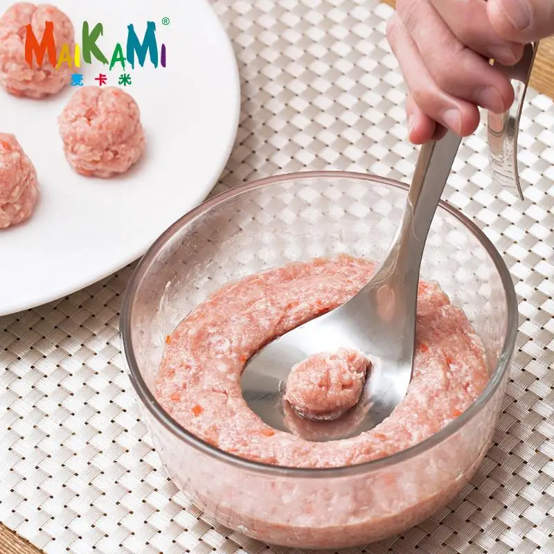 

Meatball Maker Mold 304 Stainless Steel Stuffed DIY Rice Fish Meat Rice Ball Maker Scoop Clip Simple Construction Kitchen Tool