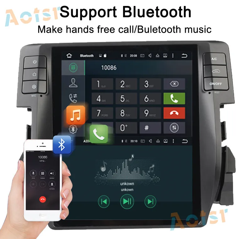 Flash Deal Tesla style 10.4"Quad Core Android 7.1 Car multimedia Player GPS Navigation For Honda Civic 2016 2017 2018 Radio autostereo BT 6