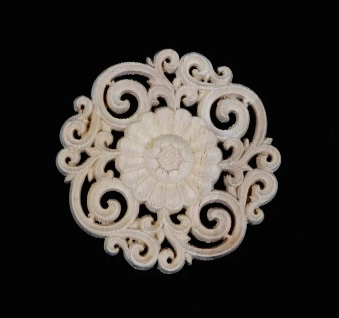 

D:9.8 CM T:0.7CM Wood stick Decal Decals flowers wood piece of wood furniture door door trim patch circular decals