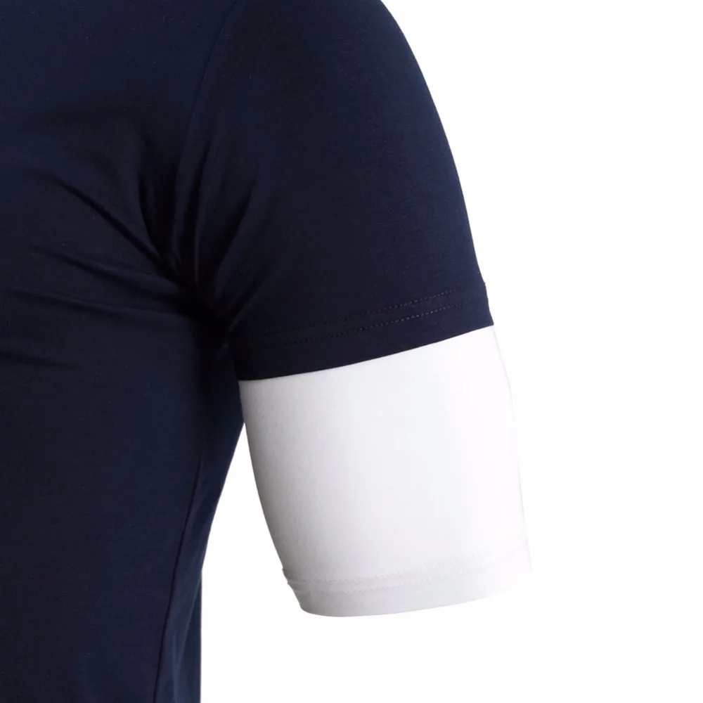Tony Stark Navy Blue Mid Sleeve Night Luminous T-Shirt for Men - Soft Fitness Tight Fit Costume Top with Logo image 6