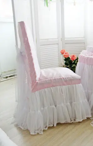 Романтическое свадебное украшение скатерть кружевная Пряжа юбка скатерть элегантный чехол для кресла для дома Текстиль принцесса спальня скатерть - Цвет: chair cover