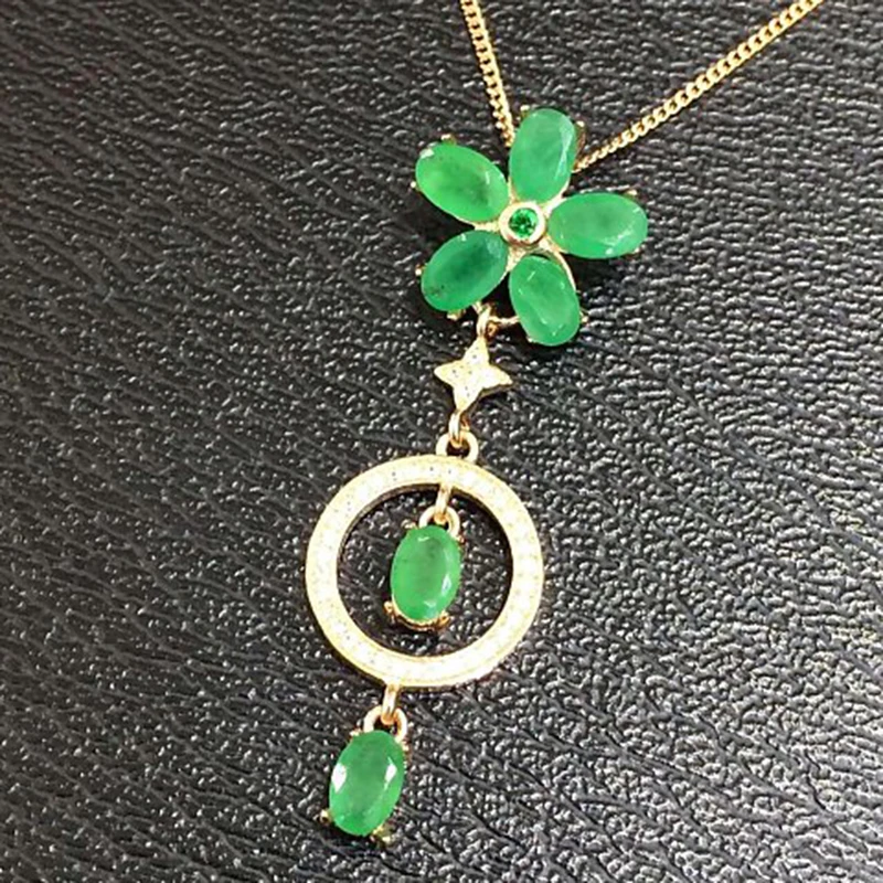 

Qi Xuan_Fashion Jewelry_Colombian Green Stone Chinese Knot Necklaces_Rose Gold Color Pendant Necklaces_Factory Directly Sales