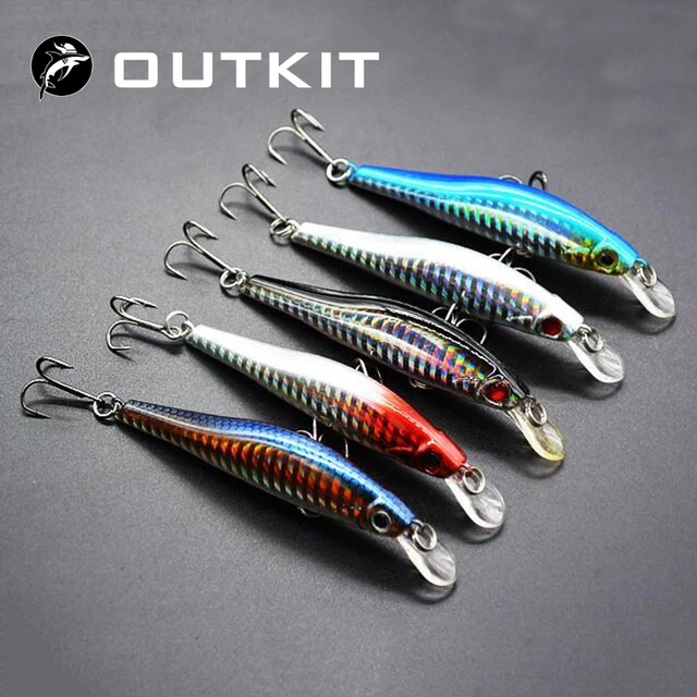 OUTKIT Laser Minnow Fishing Lure Sinking Artificial Hard Bait 3D Eyes 9.8cm  12g Fishing Wobblers