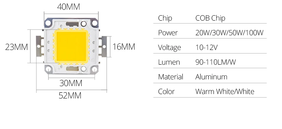 Удара светодиодная лампа холодный белый теплый белый УФ 395nm 10 W 20 W 30 W 50 W 100 W Ламповые чипы для прожектор DC 12 V 36 V встроенный светодиодный свет